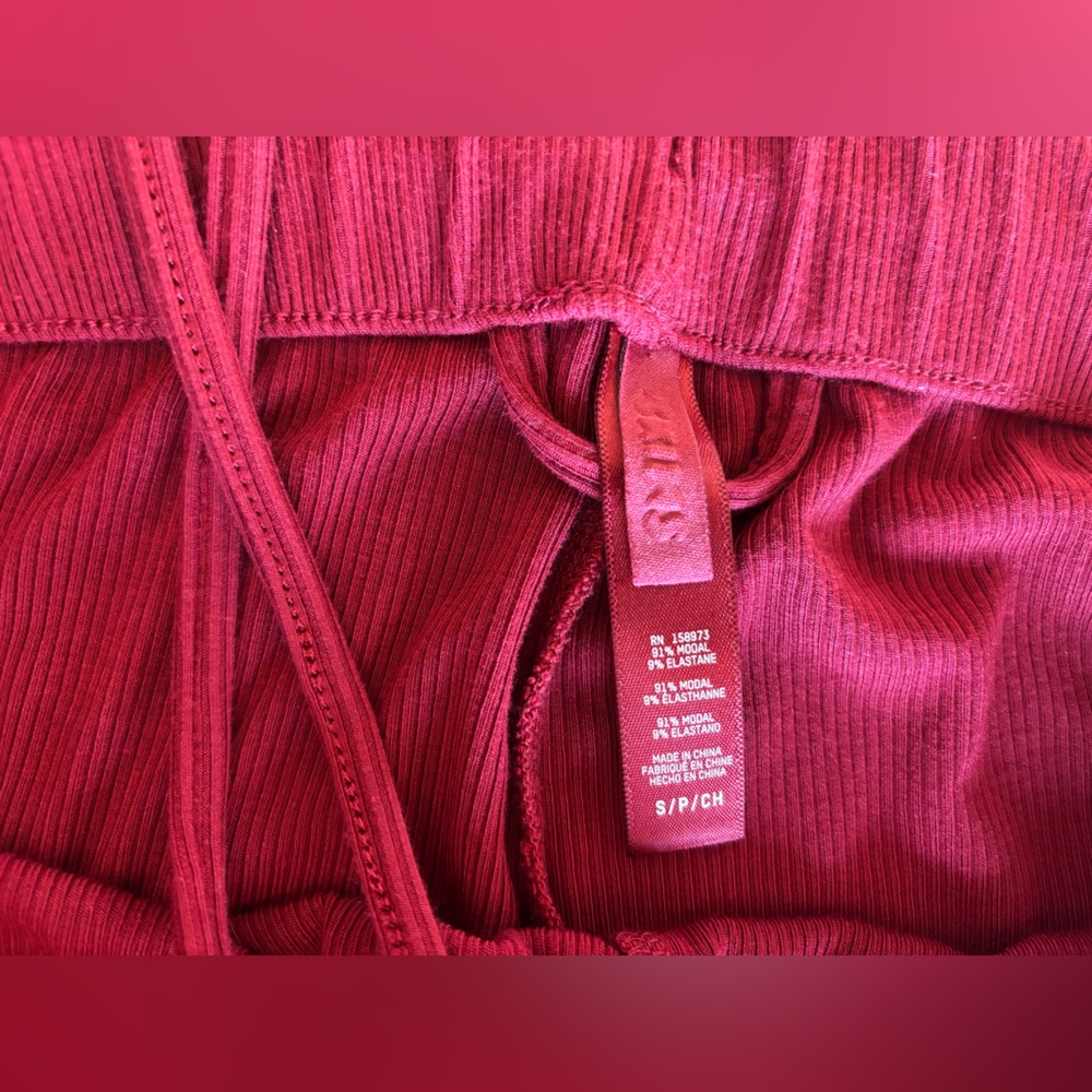 SKIMS Soft Lounge Ribbed Pajama Pants | Brick | - Picture 5 of 8